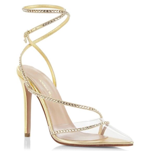 Andrea Wazen Shoes - Andrea Wazen Leather & Crystal Pumps size 39.5
